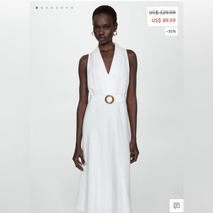 Mango linen belt dress in size 6
